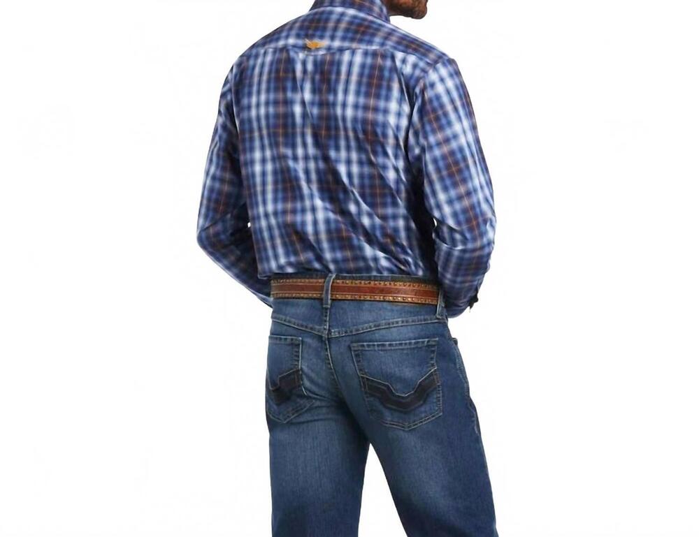 NEW ARIAT relentless inexorable stretch classic snaps shirt in blue frond - Picture 3 of 4